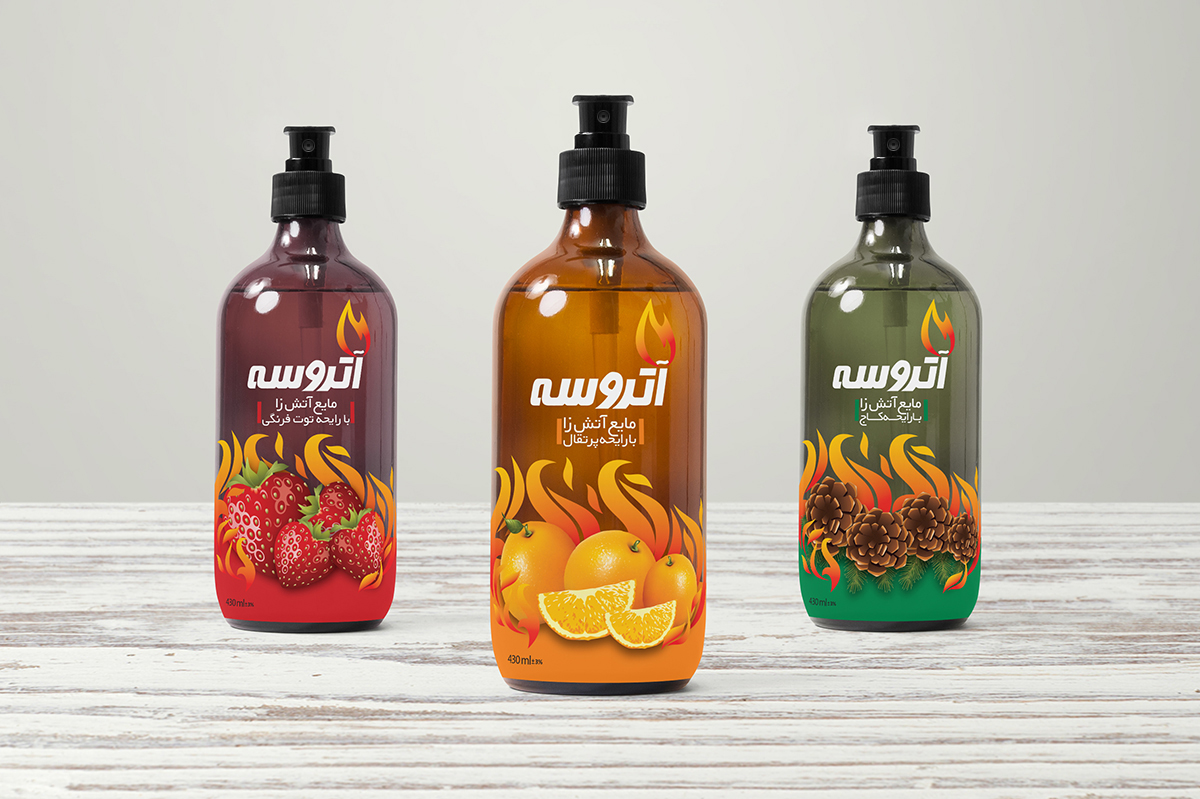 طراحی بسته بندی مایع آتش زا